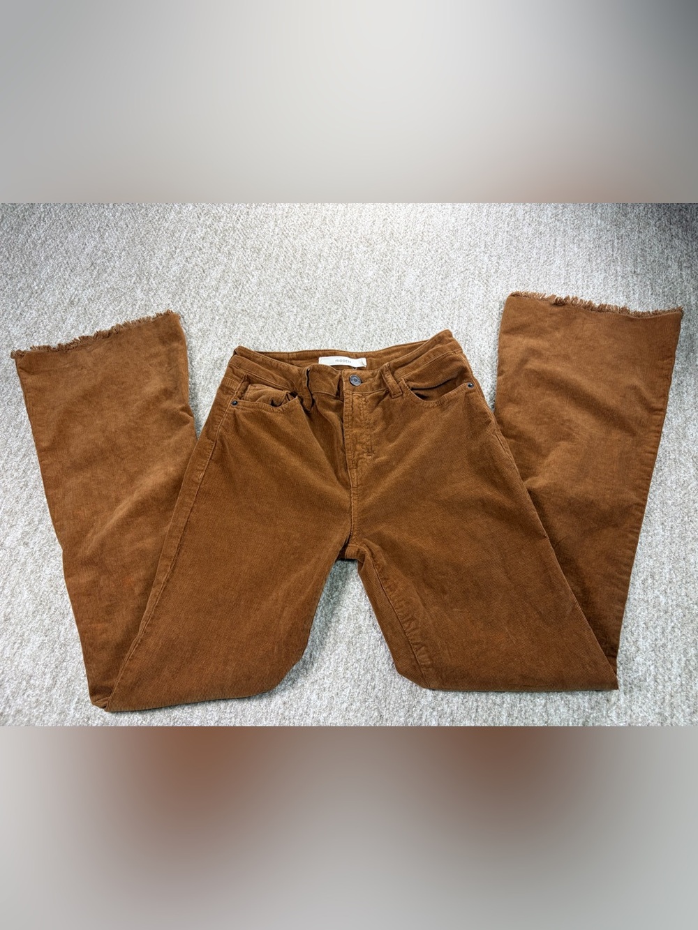 Hidden Boot Cut Corduroy Pants in Chestnut Brown
